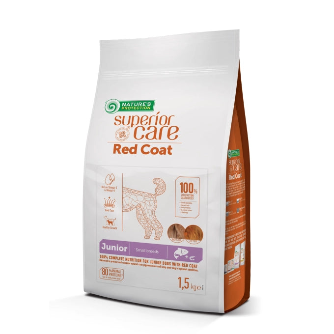 SUPERIOR CARE  RED COAT JUNIOR. Fyrir litla hunda. Með lax