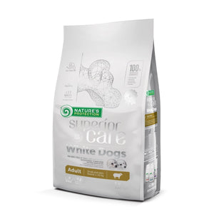 NATURE'S PROTECTION SUPERIOR CARE dry food for adult, small and mini breed dogs with white coat, with lamb 