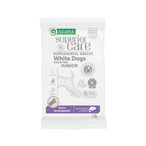 NP SP WHITE DOGS JUNIOR BRAIN DEVELOPMNT SUPPLEMENTAL SNACKS GRAIN FREE Með lax 110gr