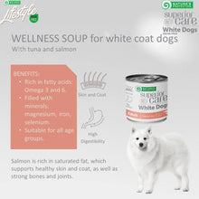Load image into Gallery viewer, SUPERIOR CARE WHITE DOGS ADULT WELNESS Súpa með lax og túnfisk 140ml