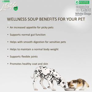 SUPERIOR CARE WHITE DOGS ADULT WELNESS Súpa með lax og túnfisk 140ml