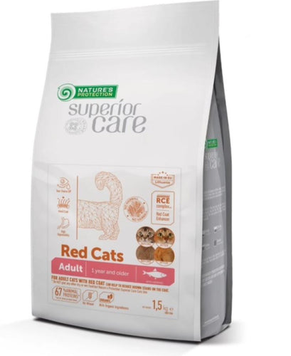SUPERIOR CARE korn laust, fyrir fullorðna rauða ketti 1.5kg